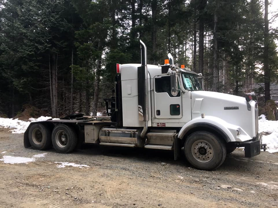 Stellar Contracting hauling truck ready for site transport work in Kitimat BC